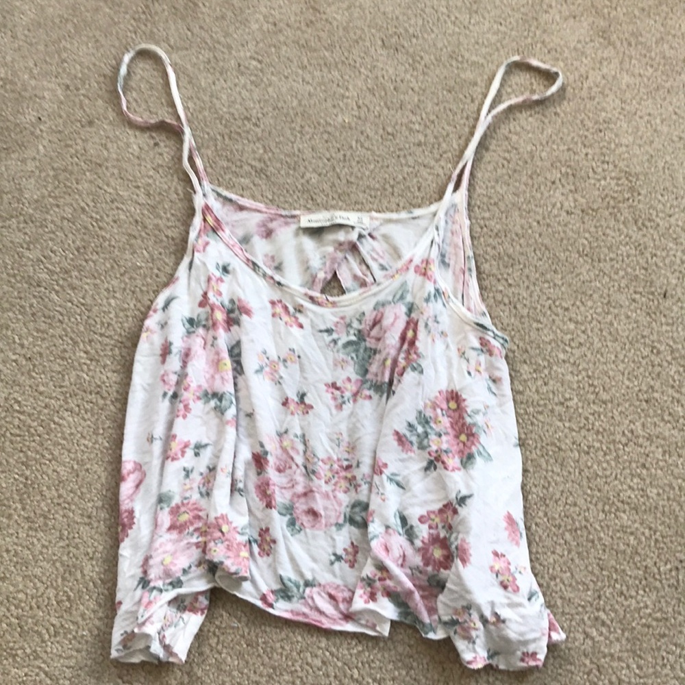 floral cropped tank top